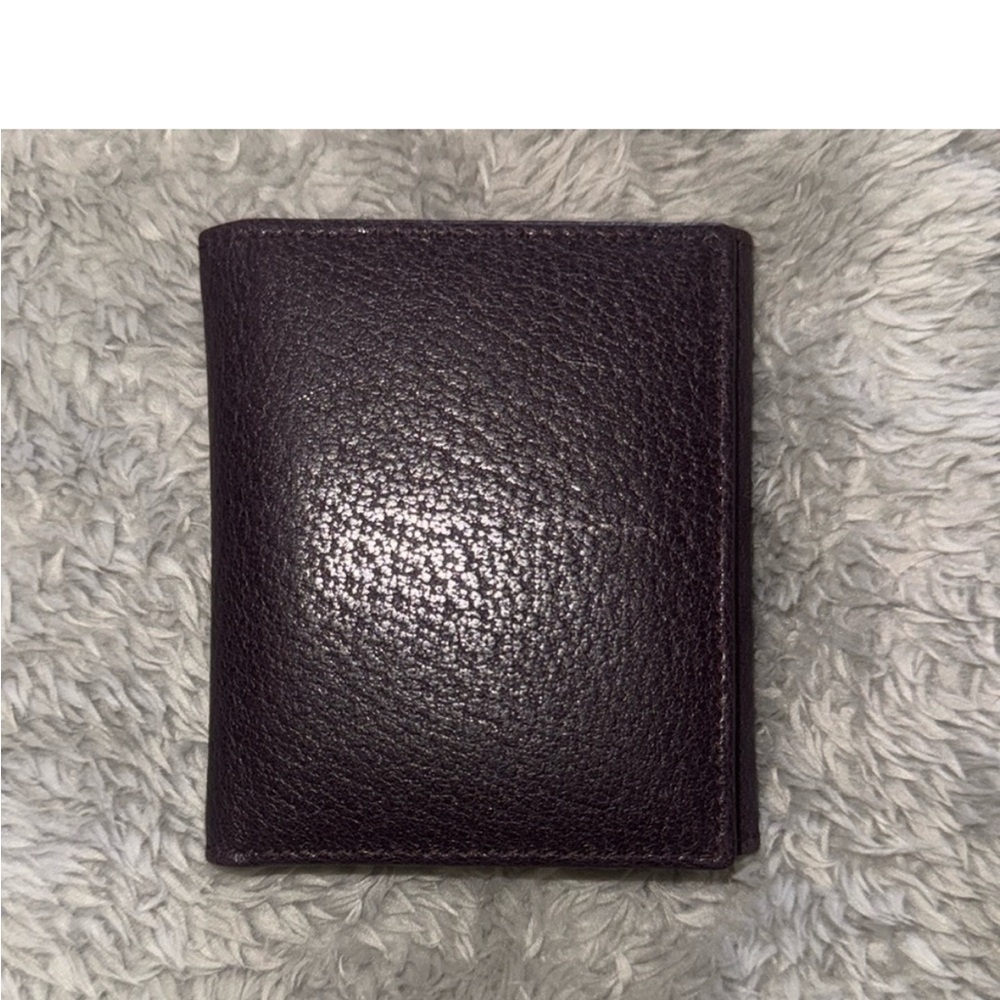 Vintage Gucci aubergine and mustard silk lined travel purse photo holder NWOT